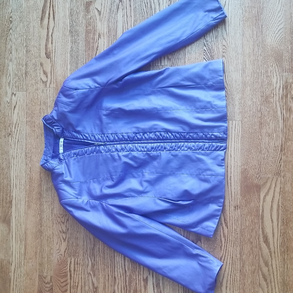 (16P) TanJay Lightweight Purple Jacket Ruched Detailing Padded Shoulders Soft